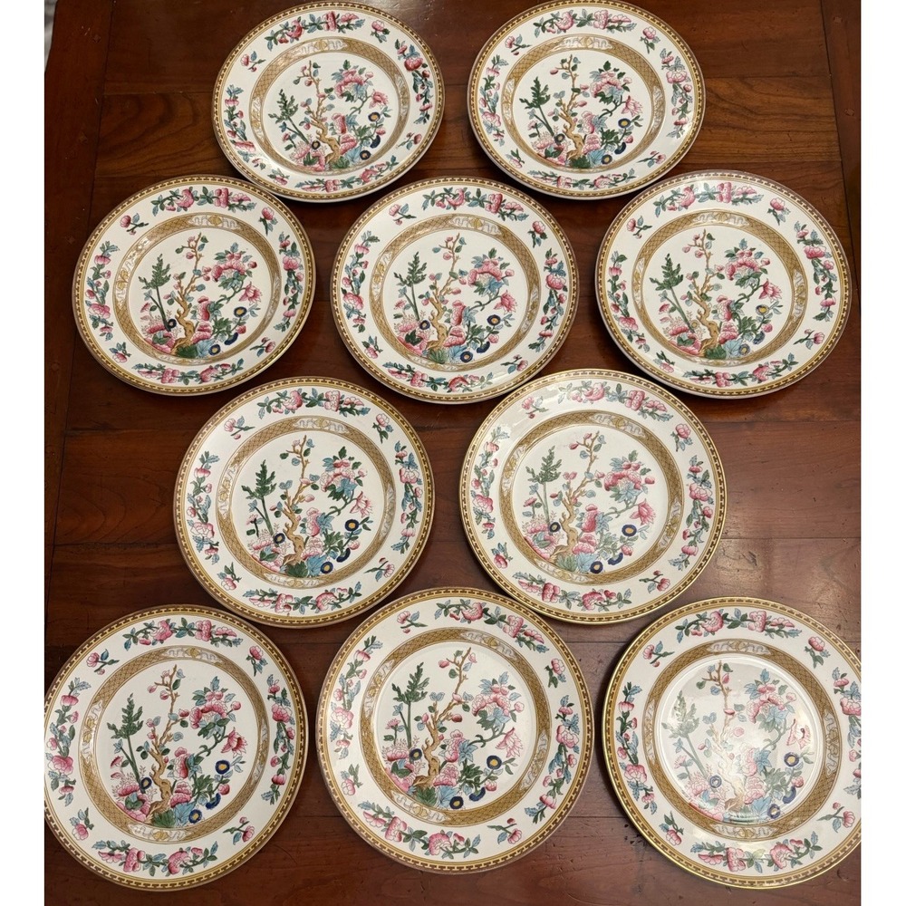 10 Antique‎ S Hancock & Sons Indian Tree Plates 6664 Stoke On Trent England